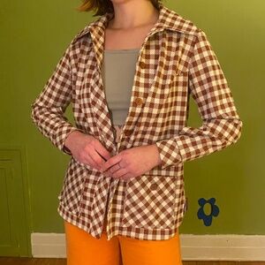 Vintage 70s Plaid Blazer